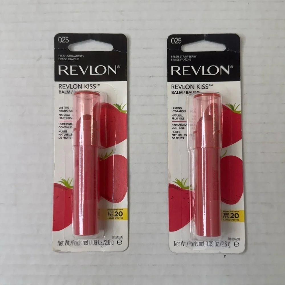 Revlon Kiss Lip Balm Stick, Fresh Strawberry 25, SPF 20, 0.09 oz